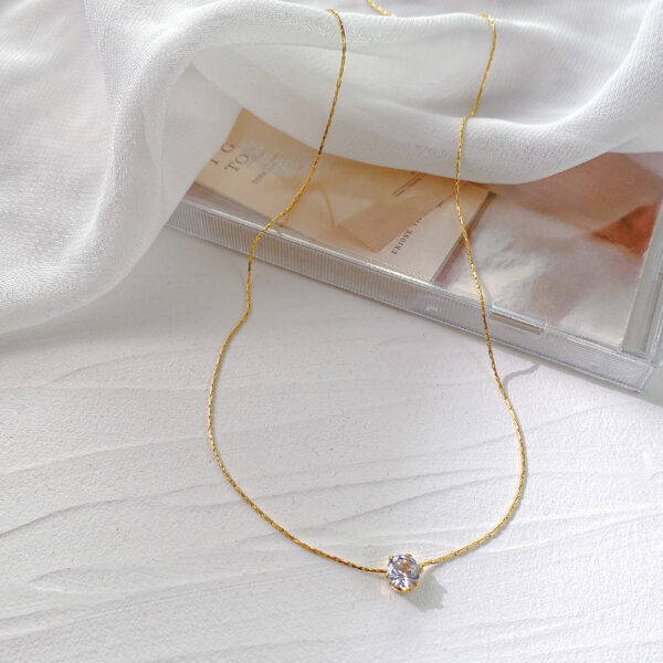 Minimal Solitaire Necklace - Image 2