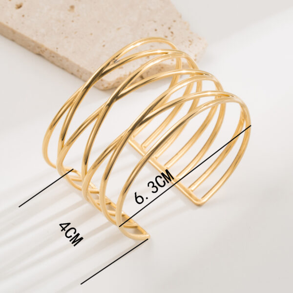 Open Rippled Cuff Bracelet - Image 3
