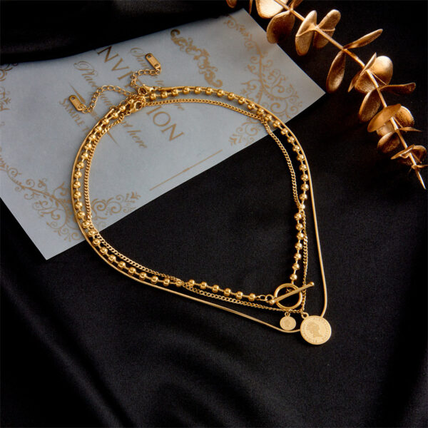 Triple Layered Charm Necklace - Image 4