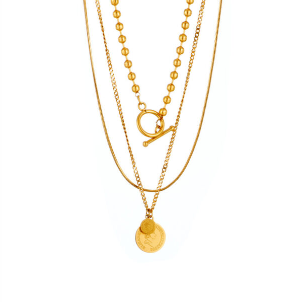 Triple Layered Charm Necklace - Image 2